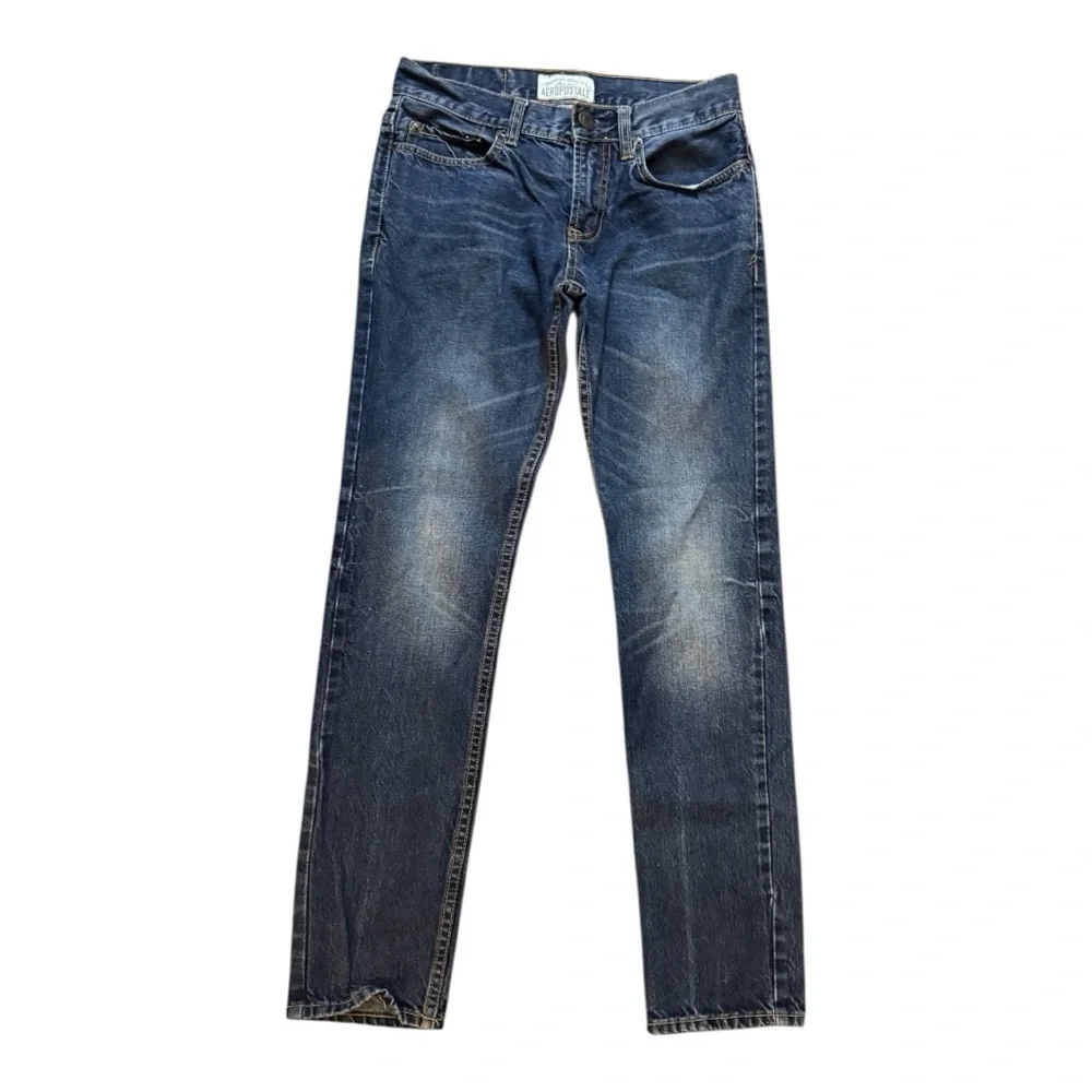 Aeropostale Men's Dark Blue Straight Jeans - Picture 1 of 7